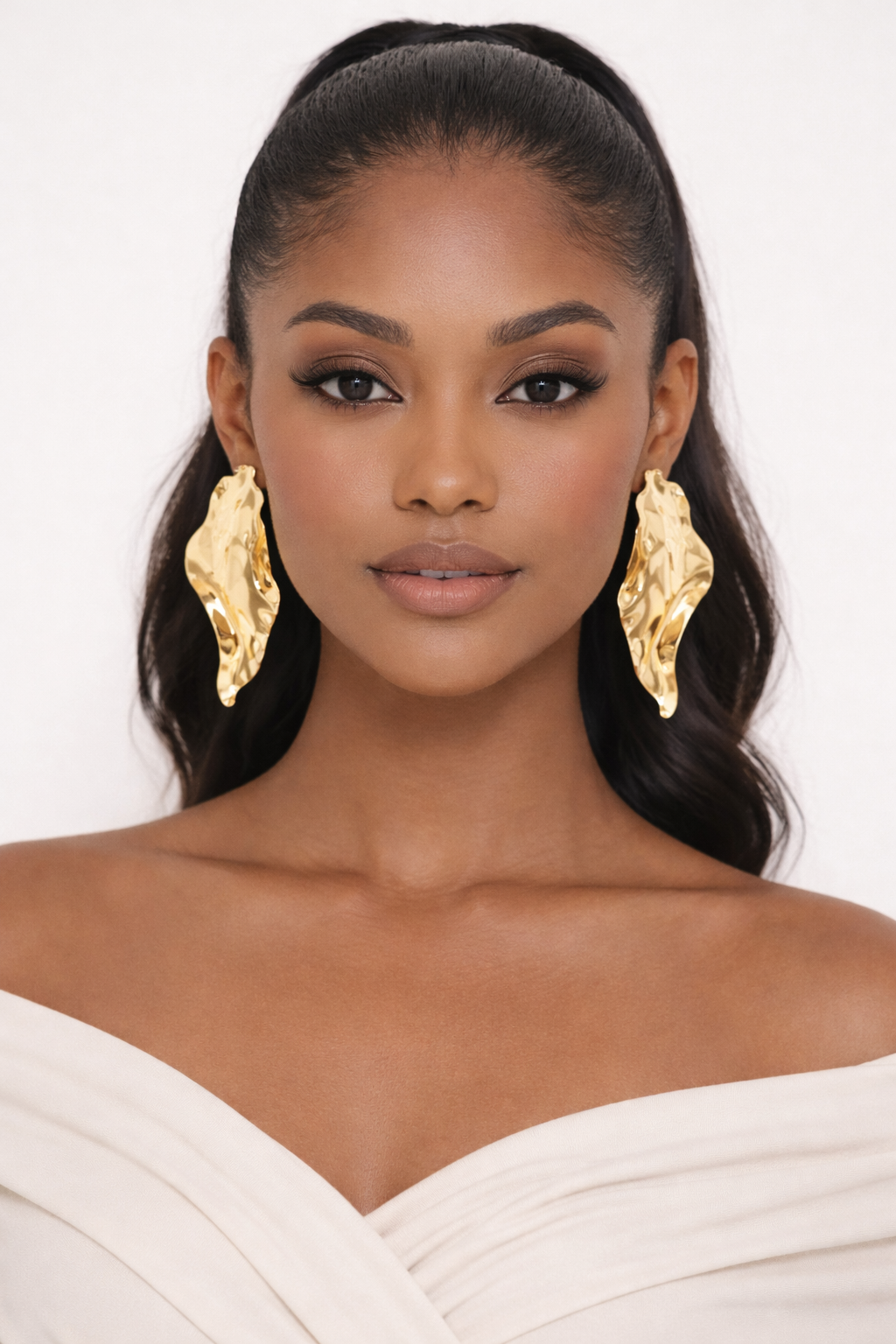 Golden Leaf Statement Earrings