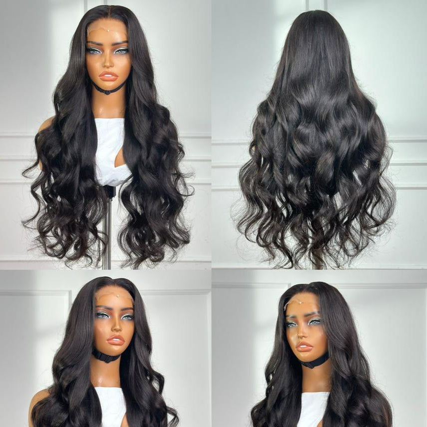 Body wave human hair Wig 5*5 closure 30" image 0