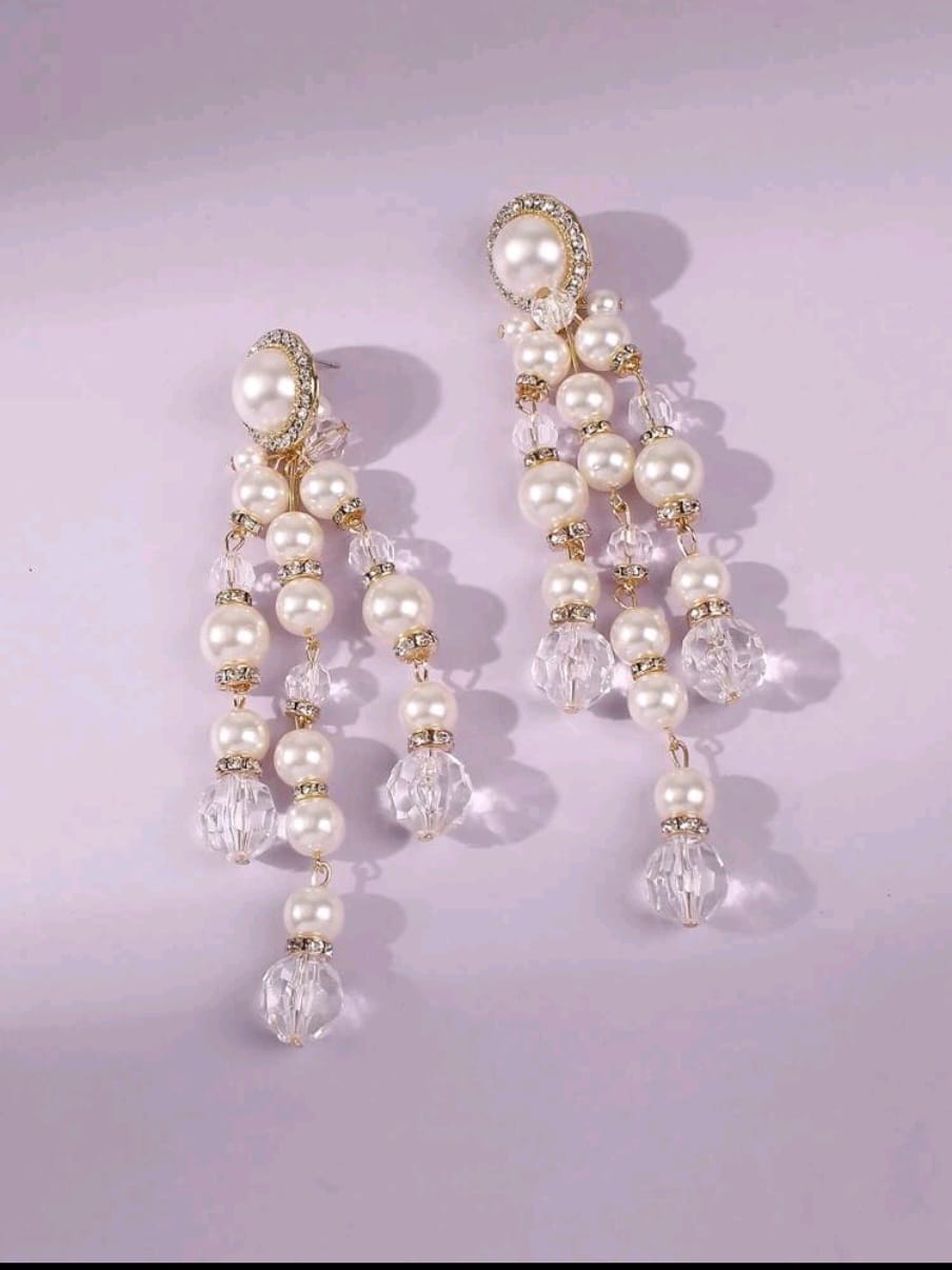 F Pearl Drop Earrings image 0
