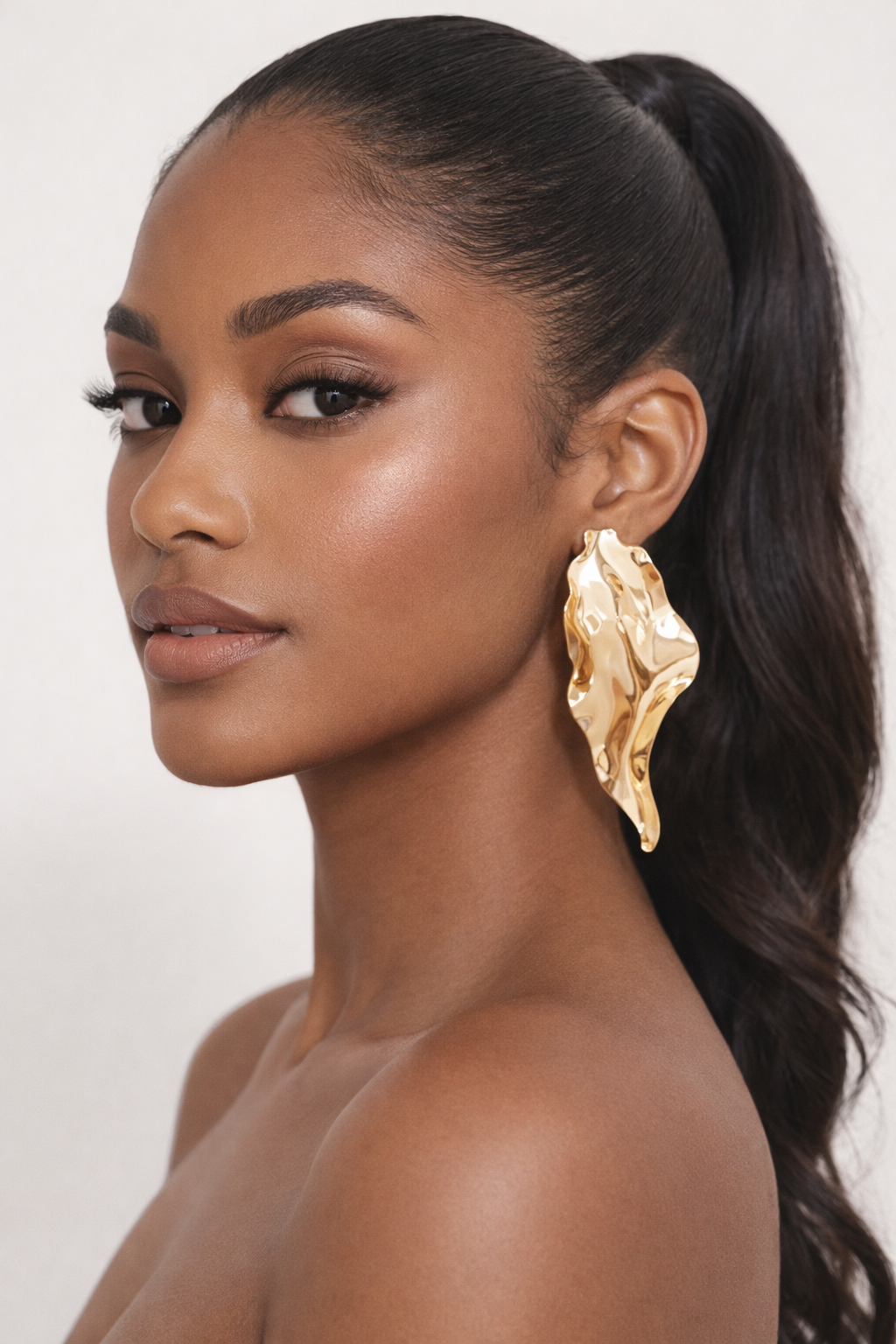Golden Leaf Statement Earrings