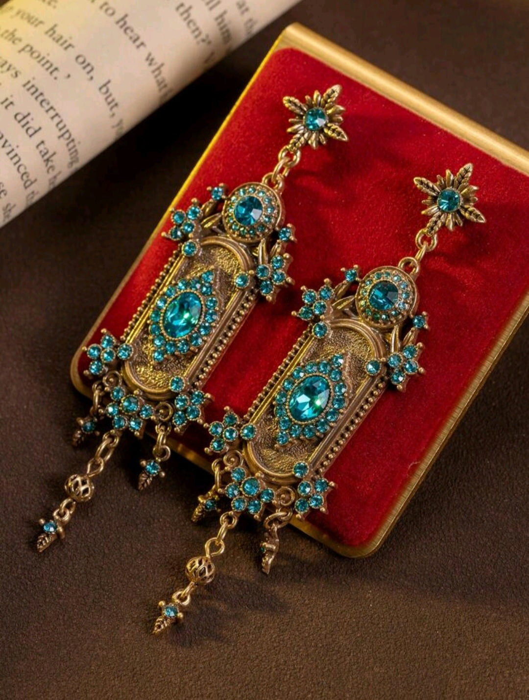 Vintage Rhinestone Palace Earrings image 0