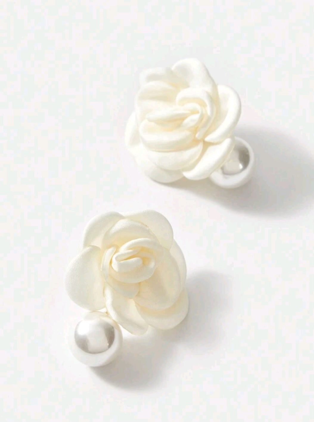 Fashionable Flower & Faux Pearl Stud Earrings image 1