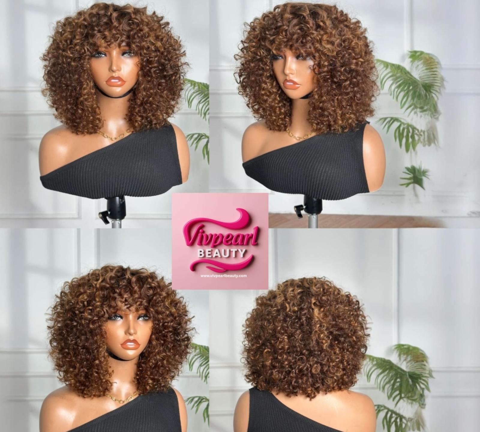 10” Funmi Curl Bang Wig – #M430 SDD | Vivpearl Beauty