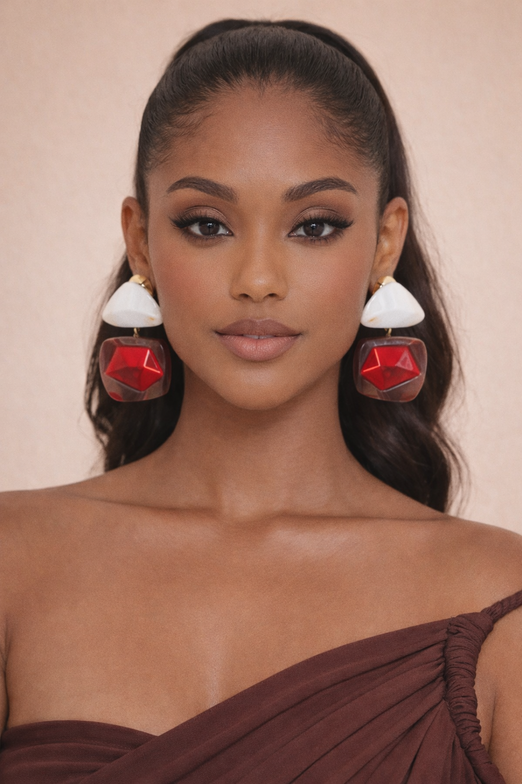 Ruby Edge Statement Earrings