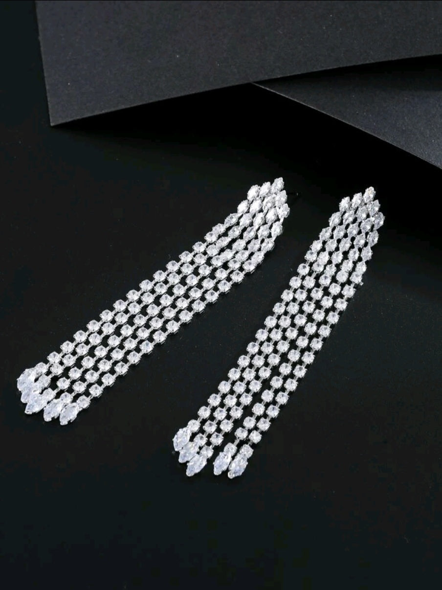 Sliver drop earrings image 2